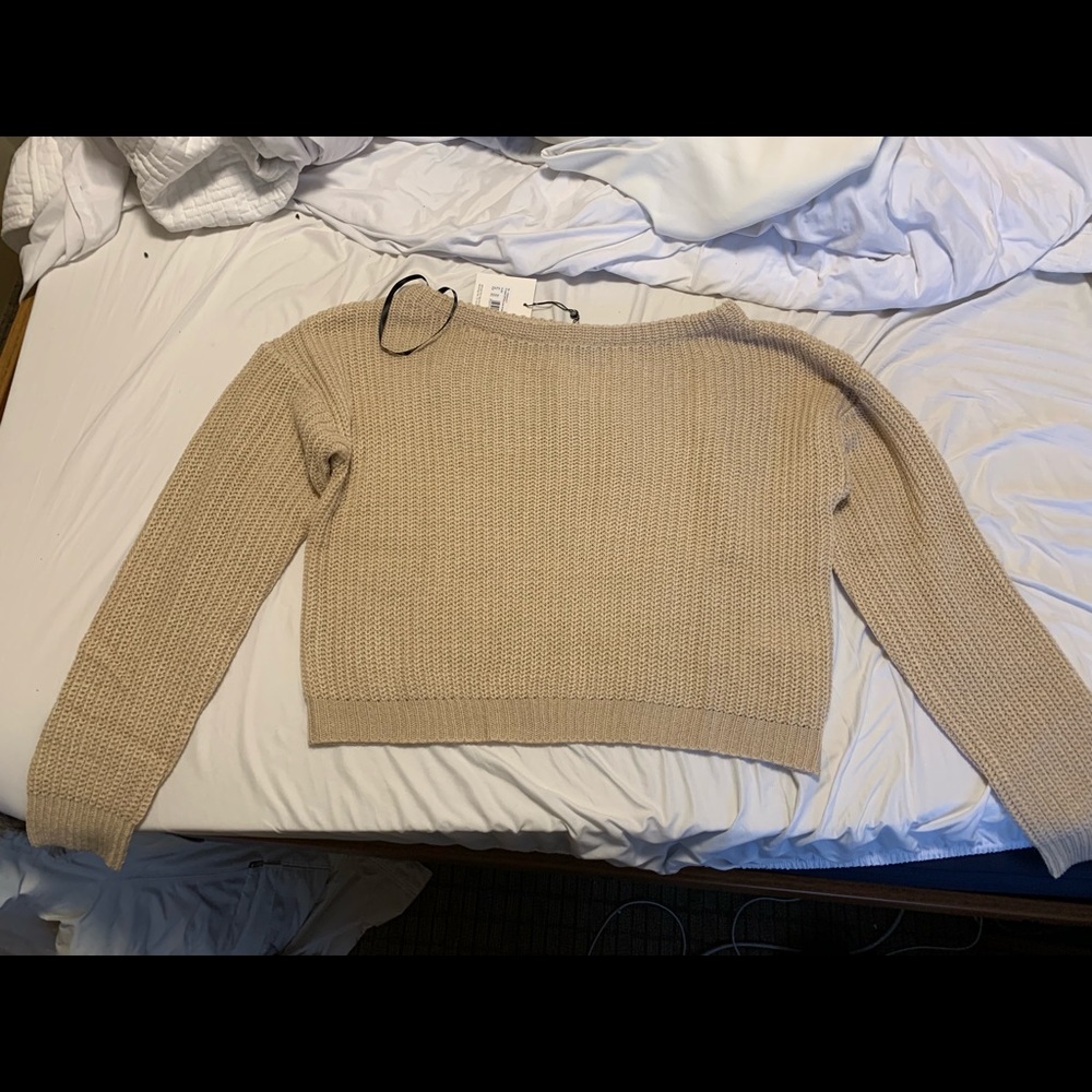 Tan cropped sweater